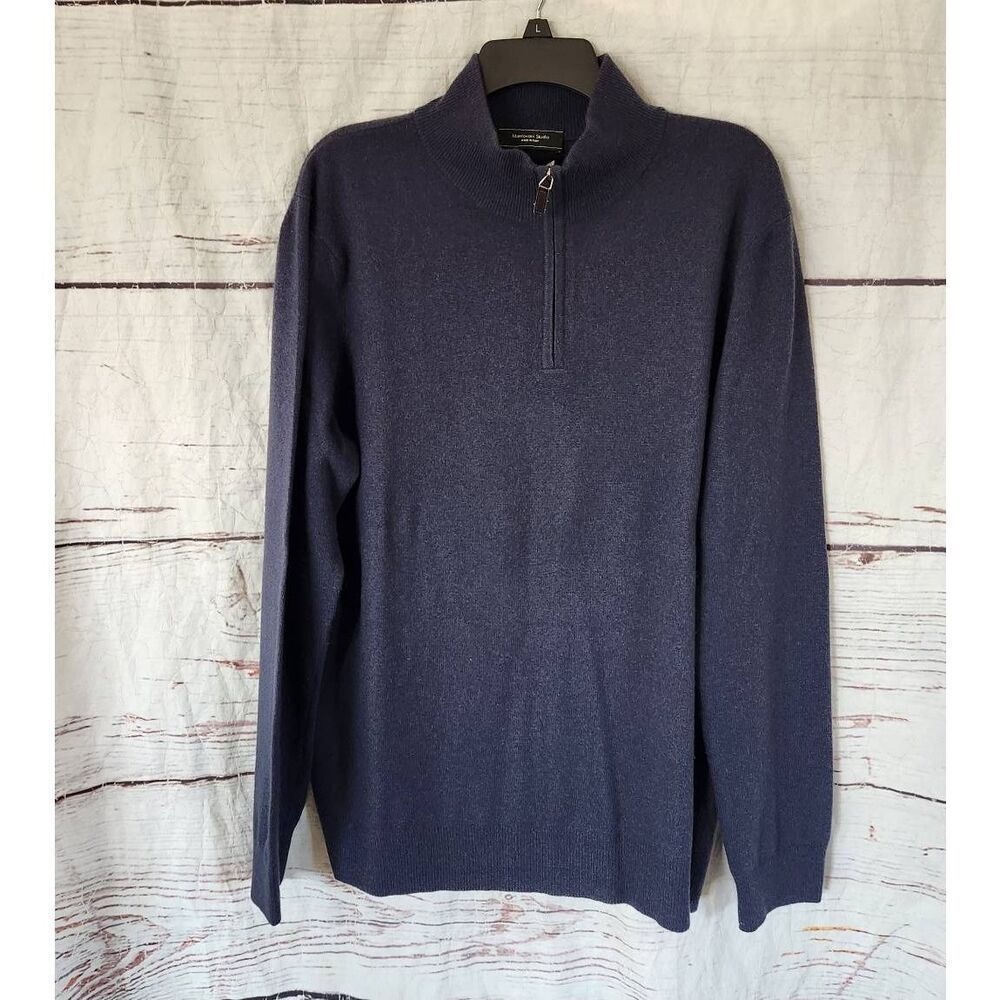 Mantovani Studio Quarter Zip Cashmere Sweater Size XL‎